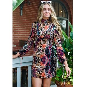 Free People Black Paisley All Dolled Up Dress